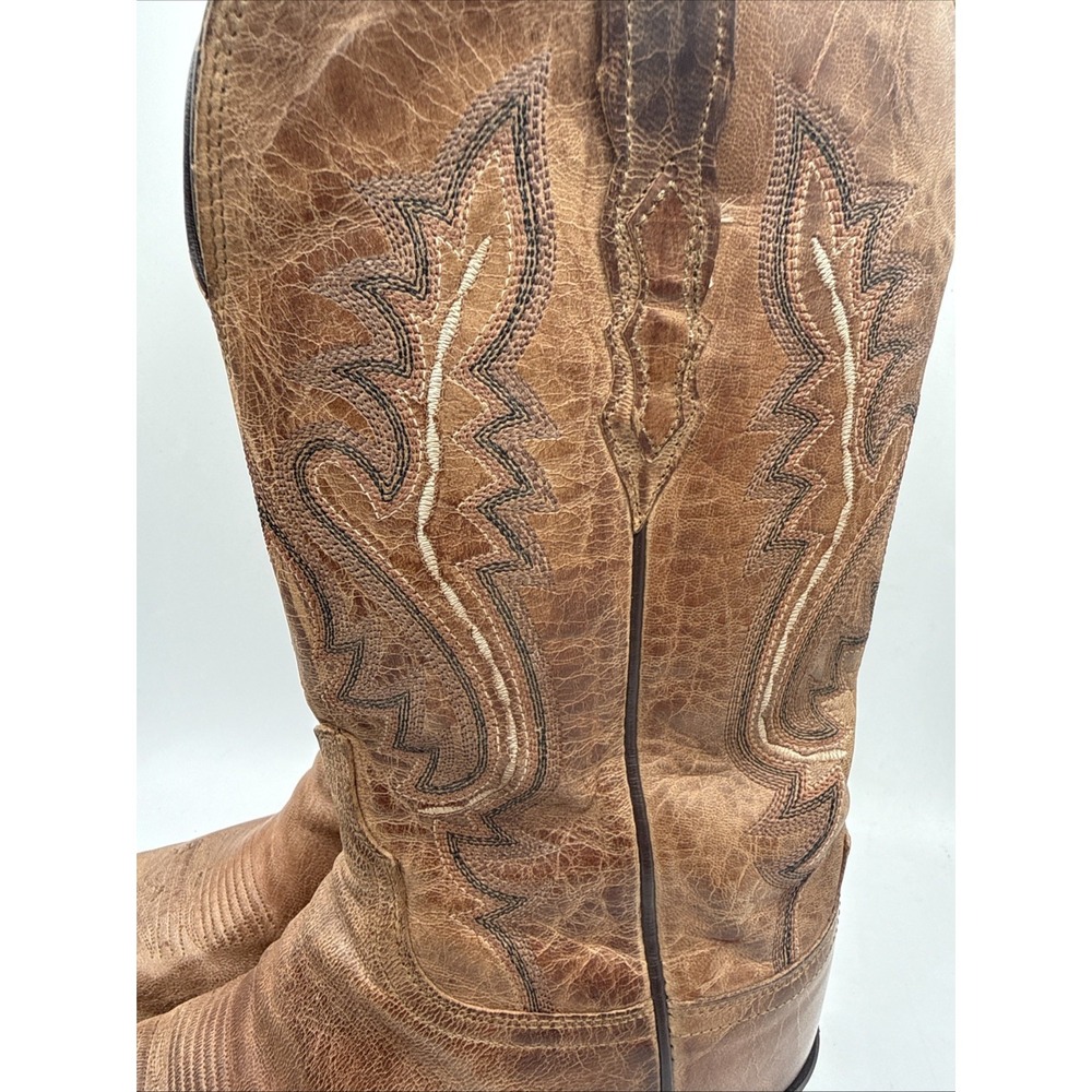 Lucchese Cassidy Boots Women 10B M4999 Brown Goat Leather Snip Toe Cowboy Boots - Picture 8 of 13